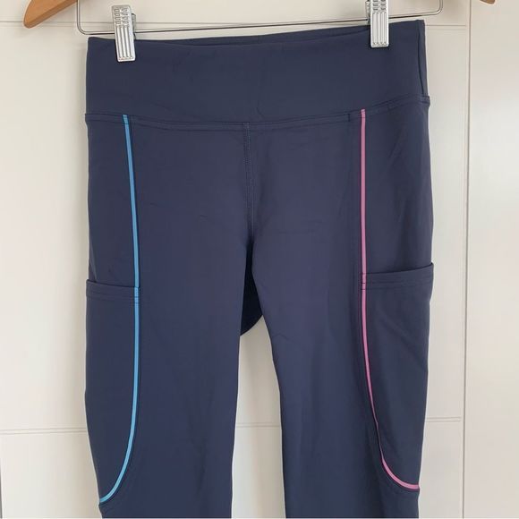 Outdoor Voices Navy Rainbow Reflective Outline Leggings S Small - Picture 2 of 6